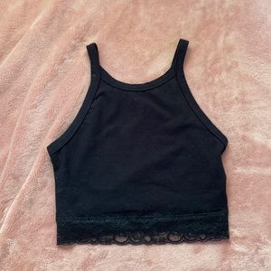 Black tank with lace